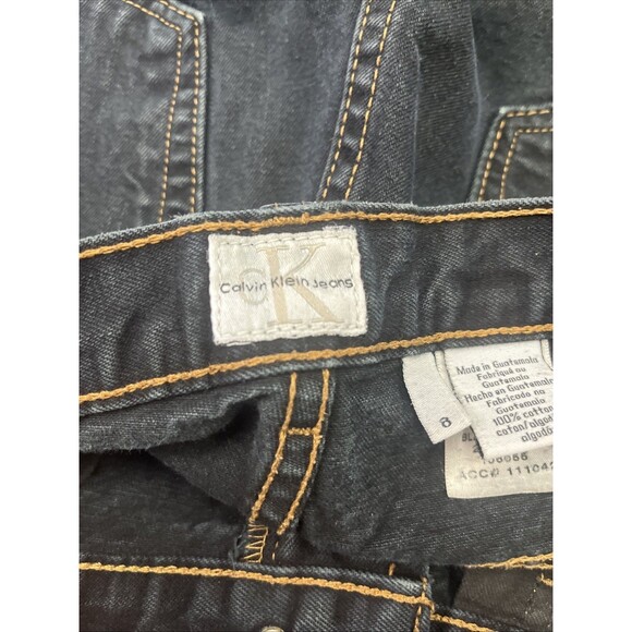 Calvin Klein Jeans Boot Cut Women’s 8 Black Overdye Cotton Denim Classic - Picture 6 of 8